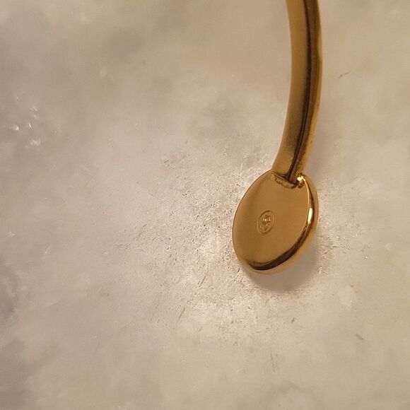 NWT Gorjana Alphabet E Initial Thin Disc Cuff Birthday 18k Gold Dainty Ethereal - Picture 5 of 6